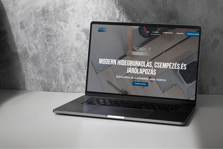 Mockup de la web de Monolit Burkolás