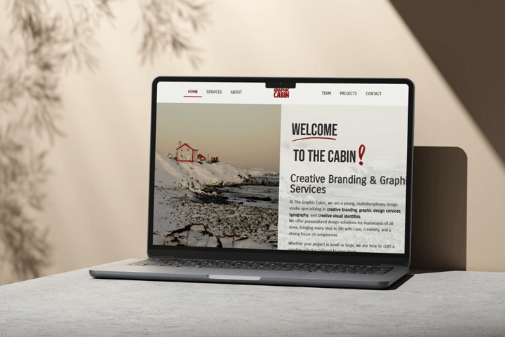 Mockup de ordenador de TheGraphicCabin website
